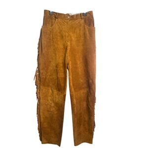 Vintage Erez Lillie Rubin Suede Fringe Pants‎ Western Boho Cowboy Style